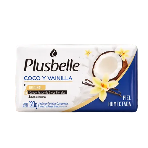 Jabón Plusbelle Coco y Vainilla 120g